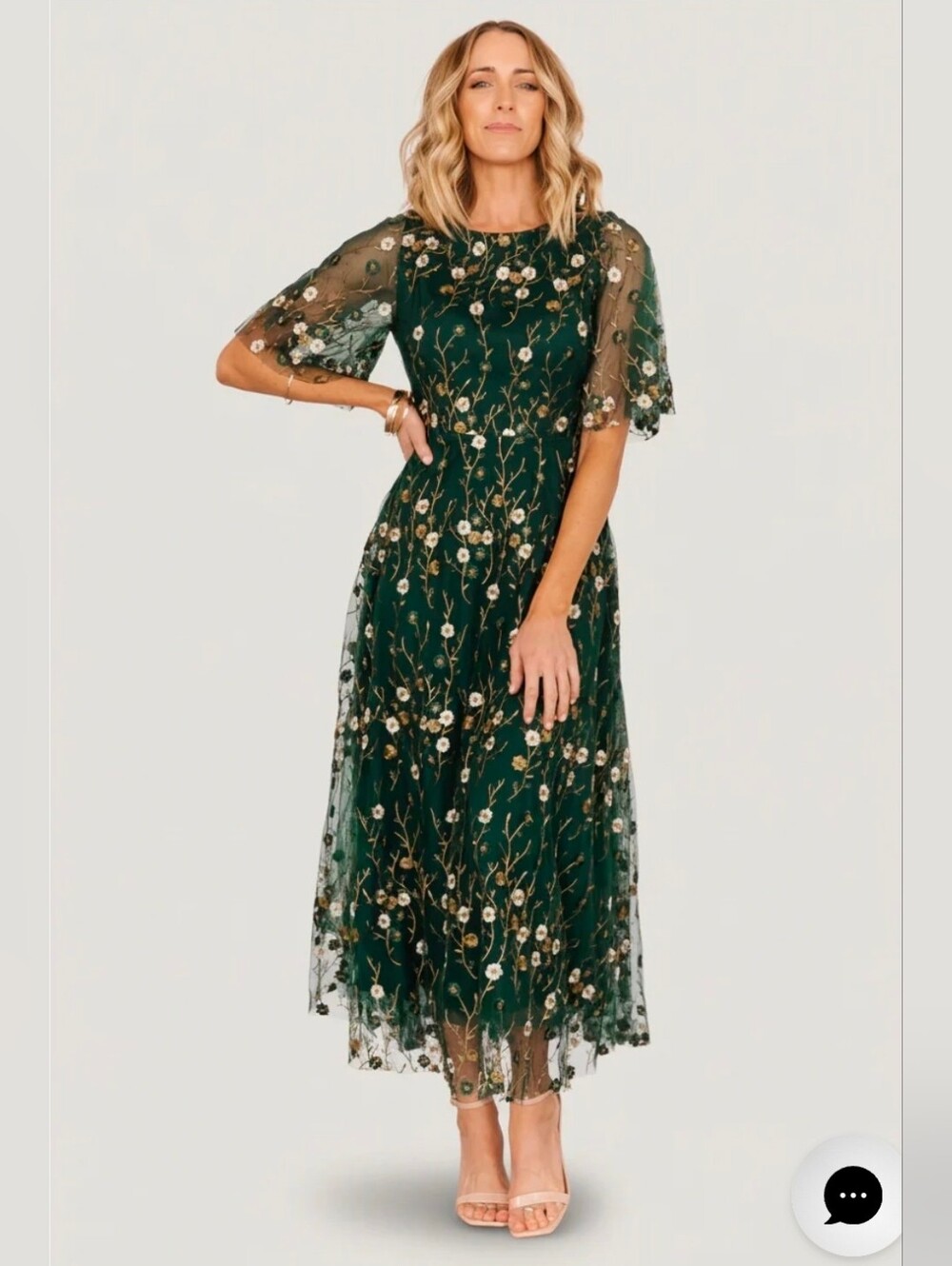 Baltic Born Arabella Embroidered Tulle Maxi Dress